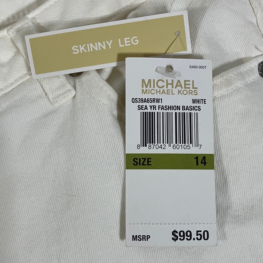 New Michael Kors White Skinny Leg Capris in Size 14 - Picture 2 of 9